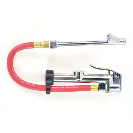 Interstate Pneumatics Inflator Chuck with TF9000 Inflator & Straight in Dual Foot 6 Inch Ext TF9108